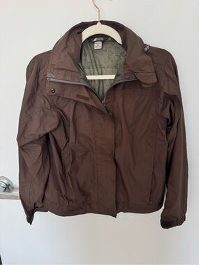 MEC (Mountain Equipment Co-op) Brown Rain Jacket Windbreaker - Small Petite